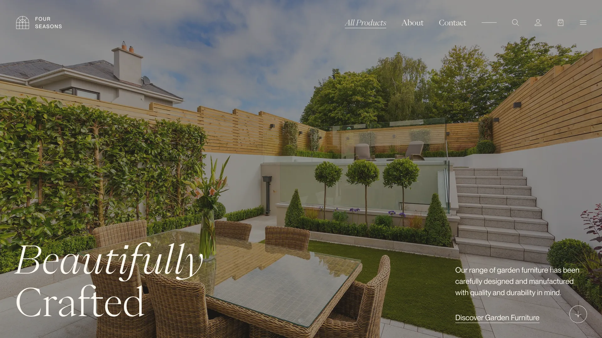 A visual of the hero section featured on the Four Seasons homepage