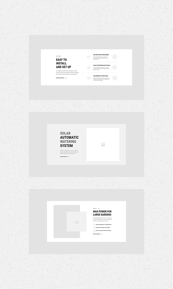 Wireframes for a recent project