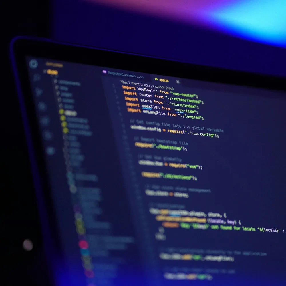 A computer with lines of code open