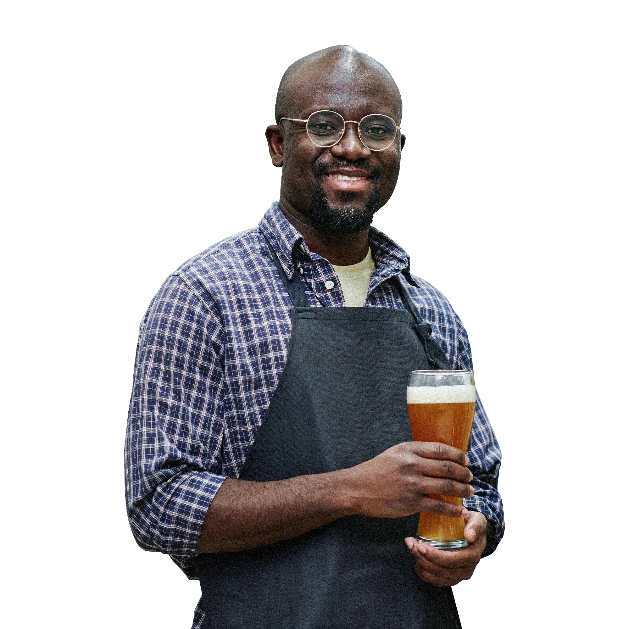A gentleman holding a pint of beer
